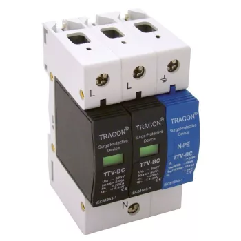  TRACON TTV-BC225-2 - Túlfeszültségvédő készülék, 2.-es típus, csillagpontos 25kA, 2+1P