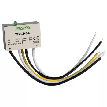   TRACON TTVL2+3-6 - Túlfeszültség levezető Un=230-275VAC, 3/6kA, Up=1,5kV, IP20