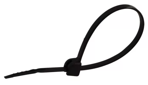 TRACON TU360 - UV-álló fémnyelves kábelkötegelő, fekete 360×4,8mm, D=3,5-102mm, PA6.6