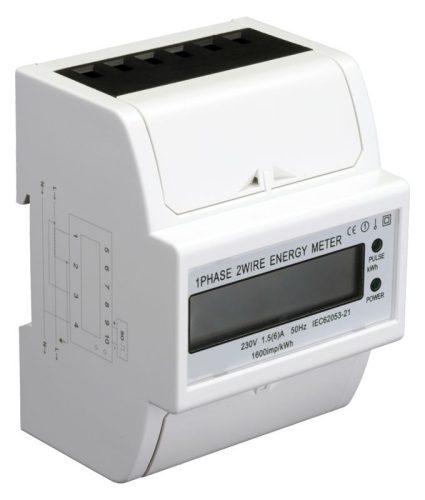 TRACON TVO-F1-CT - LCD kijelzésű egyfázisú áramváltós fogyasztásmérő 230V / 5 A Pd=1W