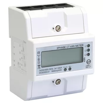   TRACON TVO-F3-4MCTA - 3F áramváltós fogyasztásmérő,állítható áttétel, LCD, 4modul 400V / 5 A CT Pd=3W
