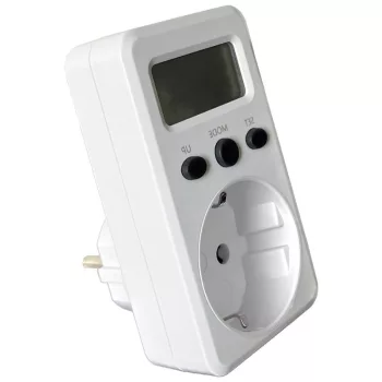   TRACON TVOD01 - LCD kijelzőjű dugaszolható fogyasztásmérő 230 V, 50 Hz, 16 A, 3680 W, V, kWh, cost