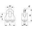 TRACON U14 - Sodronyszorító bilincs, U profil, acél+temperált öntvény d=12-14mm, M10