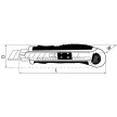 TRACON UTILK01 - Pengés kés tárolóval, 4 penge, cink markolat gumibetéttel L=168mm, D=35mm, W=18mm, d=18mm