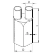 TRACON V23012 - Végelzáró, 2-erű kábelhez, gyantás 2×4-2×35mm2, (2×15/4mm+1×33/9,5mm)