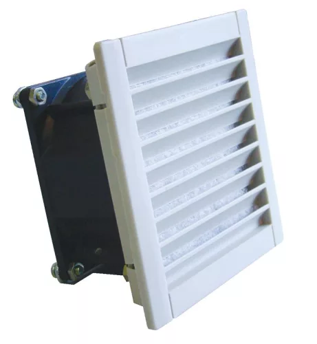 TRACON V43 - Szellőztető ventilátor szűrőbetéttel 150×150mm, 43 m3/h, 230V 50/60Hz, IP54