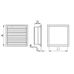 TRACON V71 - Szellőztető ventilátor szűrőbetéttel 250×250mm, 71 m3/h, 230V 50/60Hz, IP54