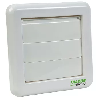   TRACON VFG100 - Kültéri gravitációs zsalu fürdőszoba vent-hoz 151×151×45mm, D=96mm