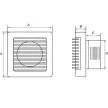 TRACON VFM100-BT - Fürdőszoba vent. hőelemmel műk. frontzsalu, golyóscsap.+időzítő 230 VAC, 15W, 80 m3/h, 33 dB,100 mm