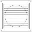 TRACON VFS100 - Kültéri fix zsalu ráccsalfürdőszoba ventilátorhoz 151×151×45mm, D=96mm