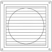 TRACON VFS100 - Kültéri fix zsalu ráccsalfürdőszoba ventilátorhoz 151×151×45mm, D=96mm