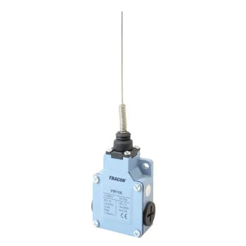   TRACON VM106 - Helyzetkapcsoló, rugós-pálcás fémházas 1xNO+1xNC, 6A/230V AC-15, 0,3A/250V DC-13, IP66