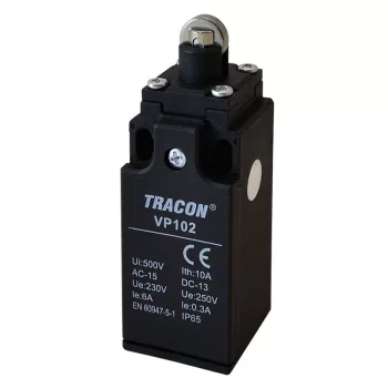   TRACON VP102 - Helyzetkapcsoló, görgős 1xNO+1xNC, 6A/230V AC-15, 0,3A/250V DC-13, IP65