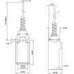 TRACON VP106 - Helyzetkapcsoló, rugószáras 1xNO+1xNC, 6A/230V AC-15, 0,3A/250V DC-13, 125mm, IP65