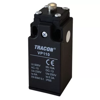   TRACON VP110 - Helyzetkapcsoló, kúpos-ütközős 1xNO+1xNC, 6A/230V AC-15, 0,3A/250V DC-13, IP65