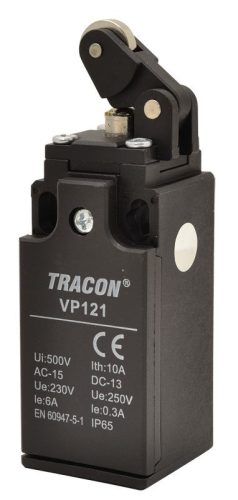 TRACON VP121 - Helyzetkapcsoló, karos-görgős 1xNO+1xNC, 6A/230V AC-15, 0,3A/250V DC-13, IP65