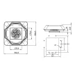 TRACON VR1000 - Tető ventilátor 1000 m3/h, IP44, 80 W, 230 VAC, 0.45 A, 72 dB
