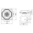 TRACON VR470 - Tető ventilátor 470 m3/h, IP44, 39 W, 230 VAC, 0.17 A, 63 dB