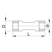 TRACON ZSTHP - Zsugorodó szigetelésű toldóhüvely, elektrolitréz, piros 1,5mm2, (L=38mm, d1=1,8mm), PO