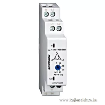   SCHRACK - Fázisfelügyeleti relé 3 fázisú, 3x400/230VAC, 1v, 5A, 1KE - UR5P3011--