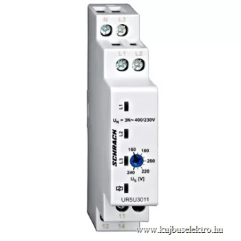   SCHRACK - Feszültségfelügyeleti relé 3fázisú, 3x400/230VAC, 1v, 5A,1KE - UR5U3011--
