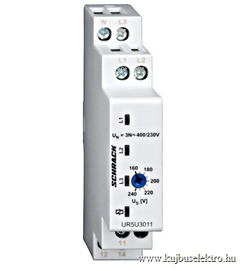 SCHRACK-UR5U3011 Feszültségfelügyeleti relé 3fázisú, 3x400/230VAC, 1v, 5A,1KE