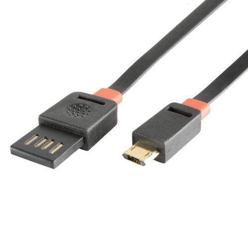 SOMOGYI ELEKTRONIC - USBF 3 - microUSB töltőkábel, lapos, 3m
