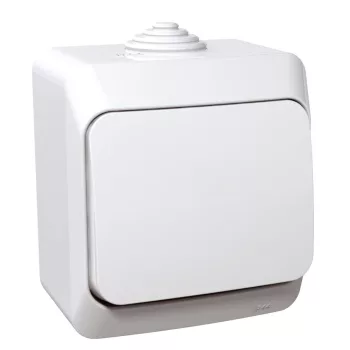   SCHNEIDER WDE000511 - CEDAR PLUS Egypólusú nyomó, IP44, fehér (101N)