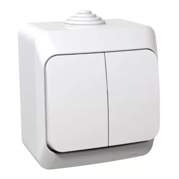   SCHNEIDER WDE000551 - CEDAR PLUS Csillárkapcsoló, jelzőfénnyel, IP44, fehér