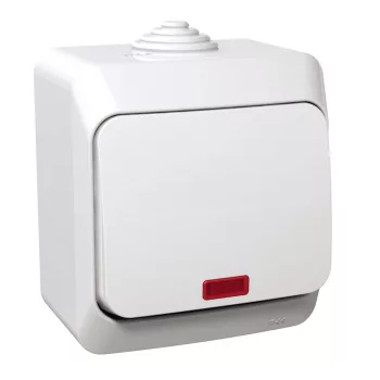   SCHNEIDER WDE000571 - CEDAR PLUS Keresztkapcsoló, jelzőfénnyel, IP44, fehér