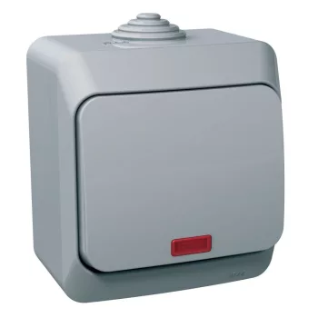   SCHNEIDER WDE000661 - CEDAR PLUS Váltókapcsoló, jelzőfénnyel, IP44, szürke