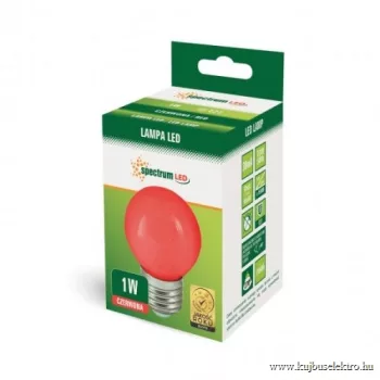 LED Kisgömb E27 230V 1W piros