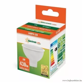 LED MR16 12V 6W SMD 100° WW