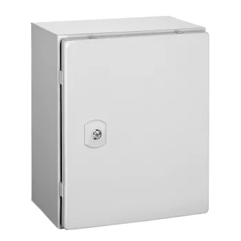   SCHRACK - Fali szekrény 1 ajtós IP66 Ma=300 Szé=250 Mé=210mm acéllemez, RAL7035, szerelőlappal, 1db kéttollú zárral - WSA3025210