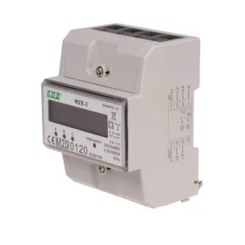   F&F Filipowski - WZE-3 fogyasztásmérő - Fogyasztásmérő DIN sínre, 3 fázisú, 5-80A, LCD, DIN - HD Hungária - WZE-3