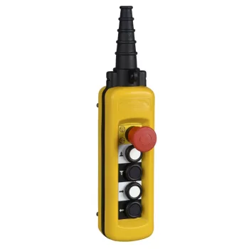   SCHNEIDER XACA4913 - Harmony XACA függőkapcsoló 3 kétfokozatú nyomógomb, mechanikus retesz, 1NC+2NO érintkező+vészgomb (NC)