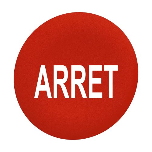 SCHNEIDER ZBAF433 - Harmony Ø30 panelbe süllyesztett nyomógomb tető, piros, "ARRET"