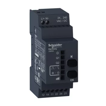   SCHNEIDER ZBRRA - Harmony konfigurálható vevőegység, 2 relé kimenet, monostabil/bistabil/stop-start, 24-240VAC/DC