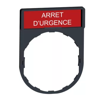   SCHNEIDER ZBY2130 - Harmony címketartó 30x40 mm, Ø22 készülékekhez, 8x27 mm felirati címkével, ARRET D'URGENCE