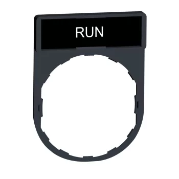   SCHNEIDER ZBY2334 - Harmony címketartó 30x40 mm, Ø22 készülékekhez, 8x27 mm felirati címkével, RUN