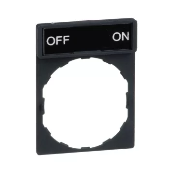   SCHNEIDER ZBY2367 - Harmony címketartó 30x40 mm, Ø22 készülékekhez, 8x27 mm felirati címkével, OFF-ON