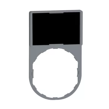   SCHNEIDER ZBY6101C0 - Harmony címketartó 30x50 mm, Ø22 készülékekhez, 18x27 mm jelöletlen felirati címkével, fekete/piros, szürke perem