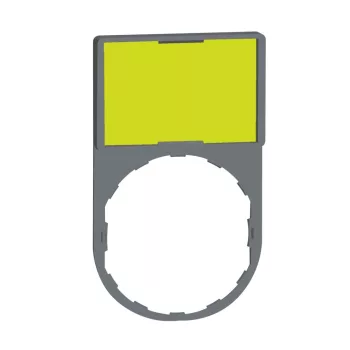   SCHNEIDER ZBY6102C0 - Harmony címketartó 30x50 mm, Ø22 készülékekhez, 18x27 mm jelöletlen felirati címkével, fehér/sárga, szürke perem