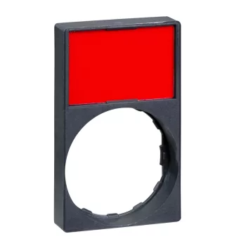   SCHNEIDER ZBY6H101 - Harmony címketartó 30x50 mm, kiemelkedő, Ø22 készülékekhez, 18x27 mm jelöletlen felirati címkével, fekete/piros