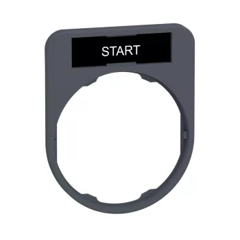   SCHNEIDER ZBYF2303C0 - Harmony címketartó, 40x50 mm, Ø30 süllyesztett készülékhez, 8x27 címkéhez, START, szürke perem